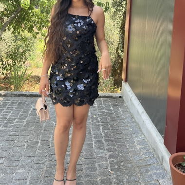 Abito con paillettes nero Mango - Taglia S