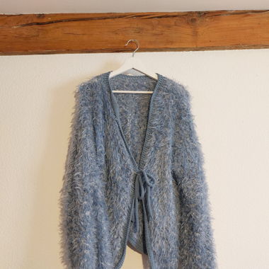 Crochet häkel Jäckchen Fuzzy Blau
