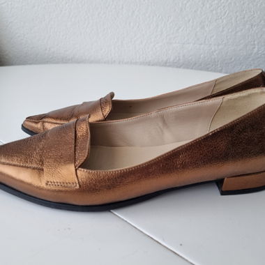 Bronze Loafer Flats