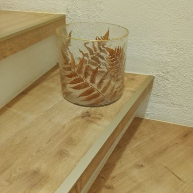 Vaso di vetro decorativo con motivo foglia di felce