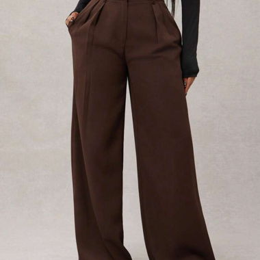 Brown wide-leg trousers