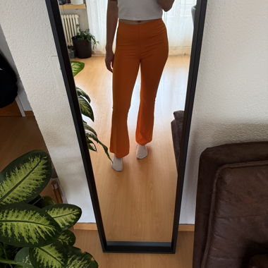 Orange Flared Leggings