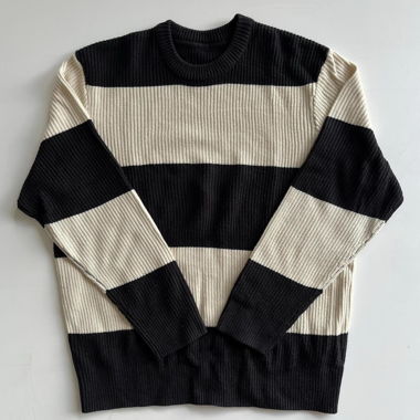 oversized striped knit black/white