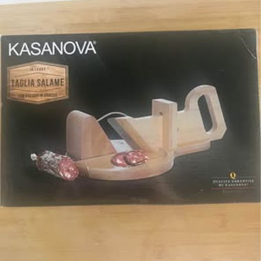 Wooden salami slicer