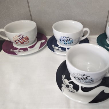 4 Chicco D'Oro Frühstück Tassen BREAKFAST DECORATE