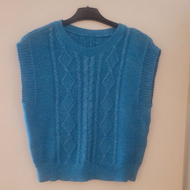 Gilet di maglia blu