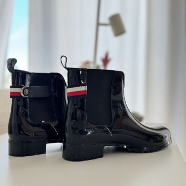 Stivaletti da pioggia neri Tommy Hilfiger