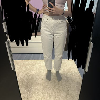 Jean blanc American Eagle Curvy Mom Jeans Regular Fit