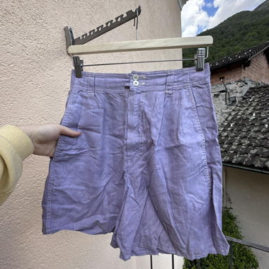 vintage linen high waisted shorts