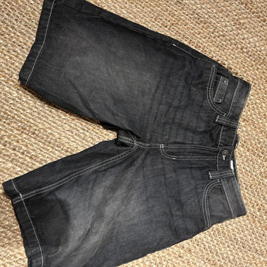 BERSHKA black denim shorts