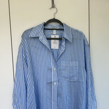 Blaue gestreifte Bluse M