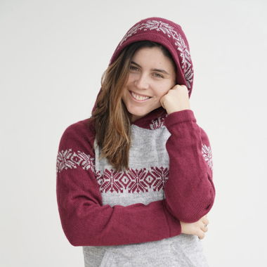 Alpaca Hoodie - Purple/Grey (S)