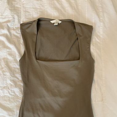 SQUARE-NECK JERSEY TOP
