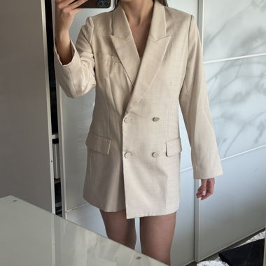 Beige Wrap Blazer
