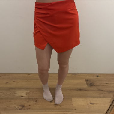 Mini jupe-short portefeuille rouge