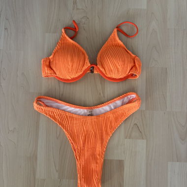 Textured Orange Bikini