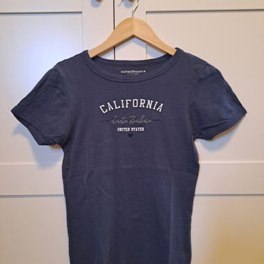 T-shirt in cotone blu navy con scritta