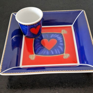 Hutschenreuther Louvre Set – Herzdekor Blau-Rot