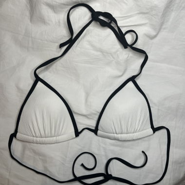 Top bikini a triangolo bianco