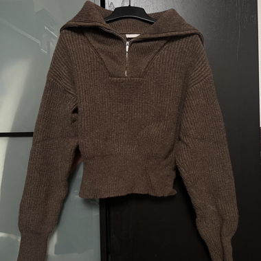 Wollpullover mit Zipper