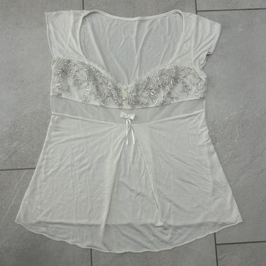 Weißes Spitzentop Angel Story XL