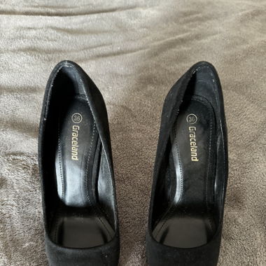 Black Satin High Heels 