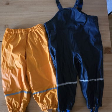 Kinder-Matschhosen Set, gelb & blau