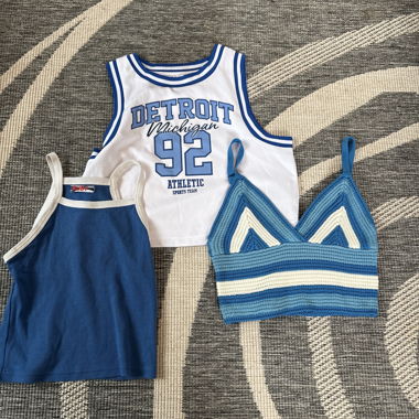 Set di tre top blu
