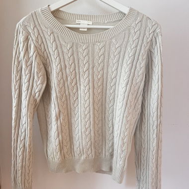 Beiger H&M Zopfmuster-Pullover Gr. S