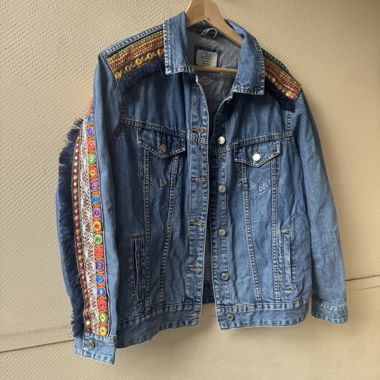 Veste en jean colorée oversized
