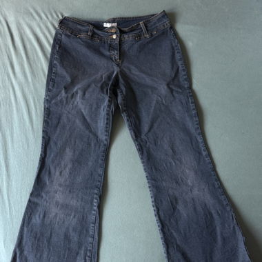 Jeans noirs à jambe large