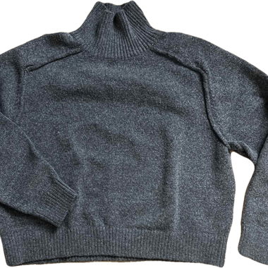 Pull à col roulé gris