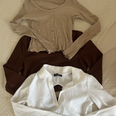 Set mit 3 langarm Tops