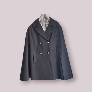 Cape noire en laine - Taille 40