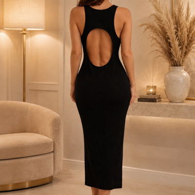 Schwarzes H&M Kleid mit offenem Rücken