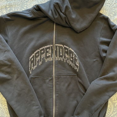 AN-APPENDAGE rhinestone logo hoodie
