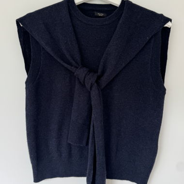 MASSIMO DUTTI Navy Knit Vest