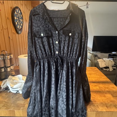 Printed Black Shirt Dress