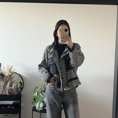 veste original motif pied de poule 