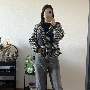 veste original motif pied de poule 