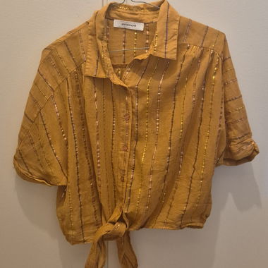 Chemise nouée devant - Rayures écrues