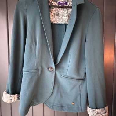 Green cotton blazer
