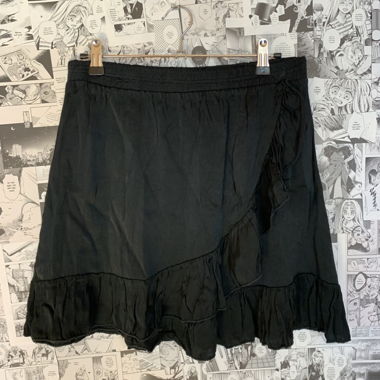 Satin like ruffled gothic skirt