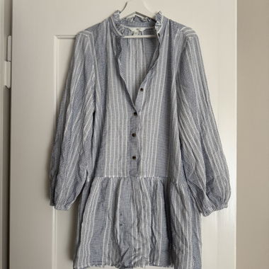H&M Tunic Blouse blue-white, Size S