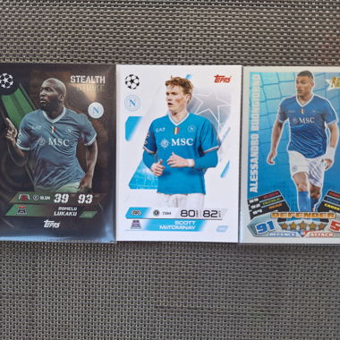 Cartes Topps Match Attax 3x SSC Napoli avec Lukaku