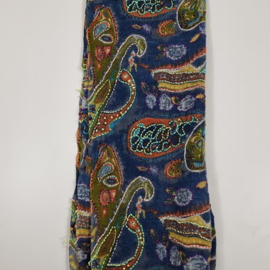 Écharpe vintage 100% laine Paisley design boho