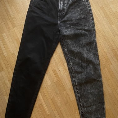 Jeans bicolore noir & gris de Bershka