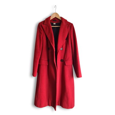 Manteau rouge, laine et cachemire - Taille 38