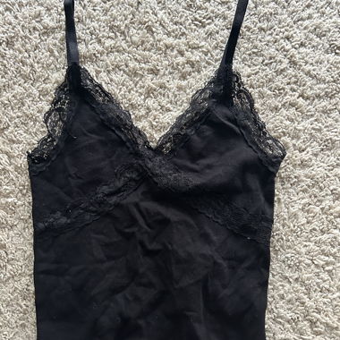 subdued black crop top with lace