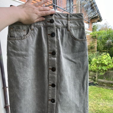 Maje grey jeans skirt with buttons